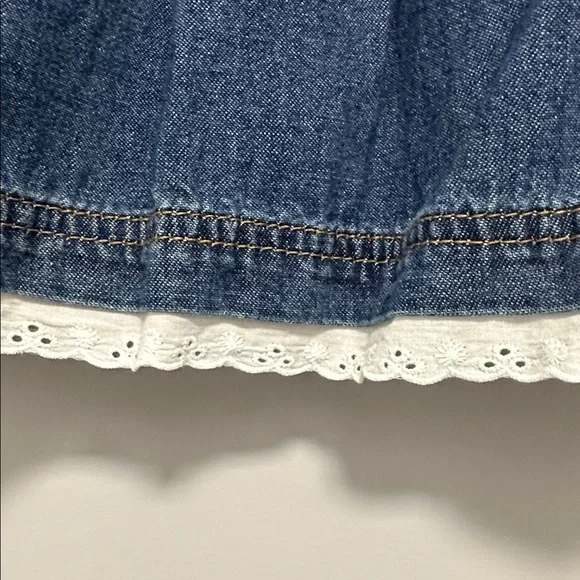 John Galt Brandy Melville Denim Mini Skirt with Eyelet Trim - Picture 3 of 6